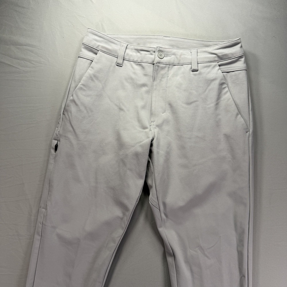 BYLT Pants Mens 32 Gray Everyday Pant 2.0 Slim Fit Chino Casual Zip Pocket Golf